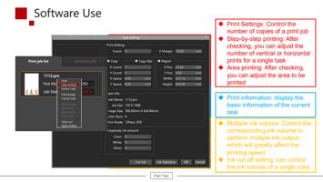 Settings Control the number of copies of a print job (Page 19 / 61) 6090 UV Flatbed Printer Product Installation and Operation Instructions
