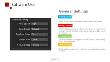 General Settings Printing Speed A total of three gears (Page 20 / 61) 6090 UV Flatbed Printer Product Installation and Operation Instructions