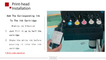 rinthead Installation Add The Corresponding Ink To (Page 27 / 61) 6090 UV Flatbed Printer Product Installation and Operation Instructions