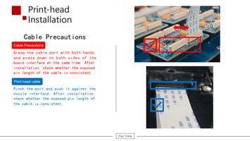 Cable Precautions Grasp the cable port with both hands (Page 31 / 61) 6090 UV Flatbed Printer Product Installation and Operation Instructions