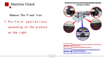 Remove The Fixed Iron 1 Per for mop era tio nsaccording (Page 5 / 61) 6090 UV Flatbed Printer Product Installation and Operation Instructions