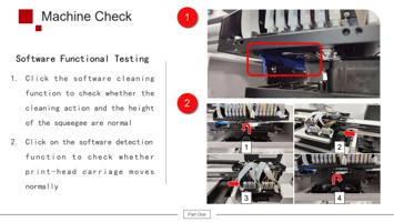 Software Functional Testing 1 Click the software cleaning (Page 9 / 61) 6090 UV Flatbed Printer Product Installation and Operation Instructions
