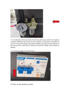 2. Air compressor power up (round red switch up pull (Page 5 / 12) FlatCUT MV-7090C(2) Dual Blades Conveyor-Feeding Vacuum Flatbed Cutting Machine Manual