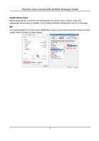 Install Camera Drive Before using SDK for connection (Page 18 / 599) Machine Vision Camera SDK (DotNet)_Developer Guide