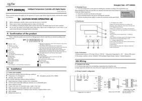 Please read this manual thoroughly for the instruction (Page 1 / 1) NTT-2000(N) Intelligent Temperature Controller with Digital Display