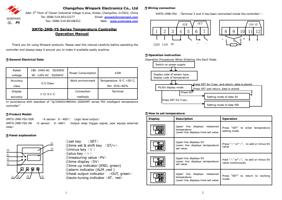 Changzhou Winpark Electronics Co Ltd Add 5 th Floor (Page 1 / 21) XMTD-2MB-YS Series Temperature Controller Operation Manual