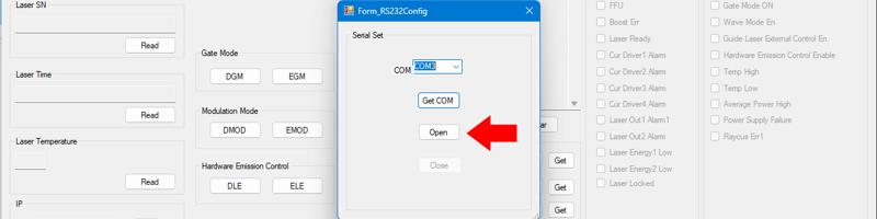 02 Find the COM Port Connected, and Open the Port.png