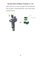 Step II when the two bosses are aligned with the opening (Page 17 / 37) LaserMaster RustOff (New 2D) System Cleaning Head Manual