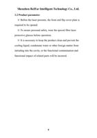 12 Product parameter Before the laser presents the (Page 6 / 37) LaserMaster RustOff (New 2D) System Cleaning Head Manual