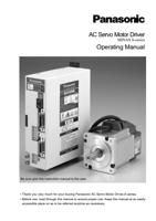 ACS erv oMo tor Dri ver MIN ASS ser ies Ope rat ing (Page 1 / 133) Panasonic AC Servo Motor Driver MINAS S-Series Operating Manual