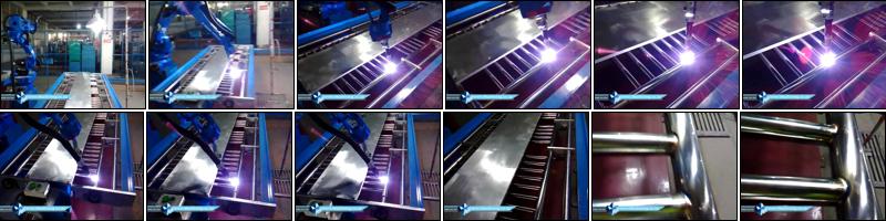 6-Axis Robotic Arm Stainless Steel Argon Arc Welding for Stainless Steel Fence Product on Jig and Fixtures.mp4