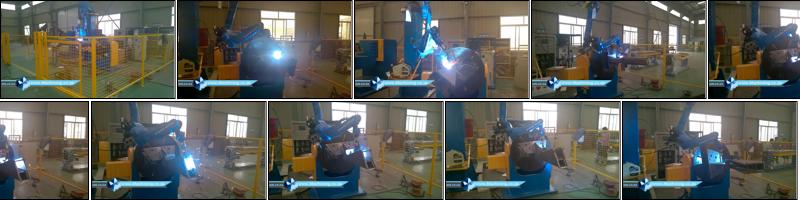 Robotic Pulsed Gas Metal Arc Welding (GMAW-P) of Complex Component Hold on Rotary, Prepared by Spot Weld on Jig.mp4