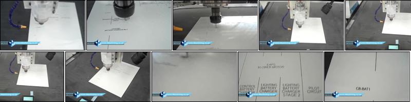 CNC Router Cutting Rowmark Engravable Plastic by Remove Top Layer (Cap) and Expose Core Layer Colour.mp4