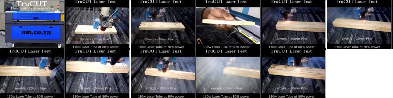 130W TruCUT Cabinet 1300x900mm CO2 Laser Cutting 10mm and 20mm Pine Solid Wood Plate Tested.mp4