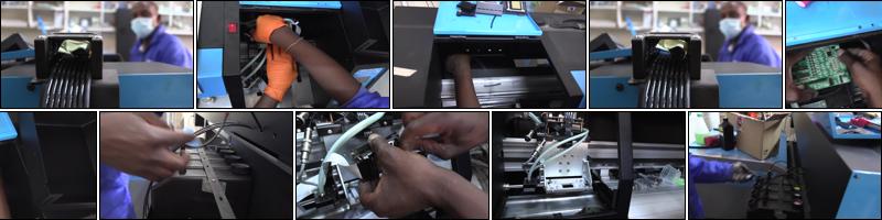 Printhead Service, Large Format Printer Maintenance with New Hybrid UV Ink Flushing and Conversion.mp4