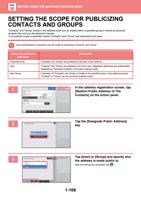 SETTING THE SCOPE FOR PUBLICIZING CONTACTS AND GROUPS (Page 109 / 934) Sharp MX Printer Manual