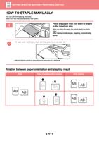 HOW TO STAPLE MANUALLY You can perform stapling manually (Page 114 / 934) Sharp MX Printer Manual
