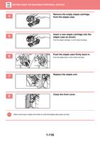 Remove the empty staple cartridge from the staple case (Page 119 / 934) Sharp MX Printer Manual