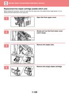 Replacement the staple cartridge saddle stitch unit (Page 132 / 934) Sharp MX Printer Manual