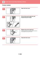 installed 1 Open the front cover 2 Pull out the punch (Page 136 / 934) Sharp MX Printer Manual