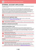 EXTERNAL ACCOUNT APPLICATION The external account module (Page 141 / 934) Sharp MX Printer Manual