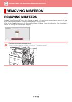 REMOVING MISFEEDS REMOVING MISFEEDS REMOVING MISFEEDS (Page 143 / 934) Sharp MX Printer Manual