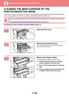 CLEANING THE MAIN CHARGER OF THE PHOTOCONDUCTIVE DRUM (Page 147 / 934) Sharp MX Printer Manual