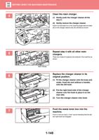 4 B BA Clean the main charger 1 Gently push the charger (Page 148 / 934) Sharp MX Printer Manual