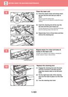 A Clean the laser unit 1 Point the cleaner down and (Page 154 / 934) Sharp MX Printer Manual