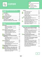 COPIER Icons Functions you can use in Easy Copy mode (Page 165 / 934) Sharp MX Printer Manual