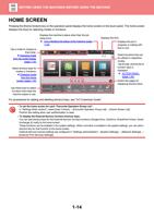 HOME SCREEN Pressing the Home Screen key on the operation (Page 17 / 934) Sharp MX Printer Manual