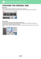 CHECKING THE ORIGINAL SIZE Easy mode The size of the (Page 174 / 934) Sharp MX Printer Manual