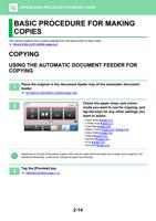 BASIC PROCEDURE FOR MAKING COPIES BASIC PROCEDURE FOR (Page 178 / 934) Sharp MX Printer Manual