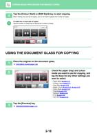 4 Tap the Colour Start or BW Start key to start copying (Page 179 / 934) Sharp MX Printer Manual