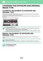 CHANGING THE EXPOSURE AND ORIGINAL IMAGE TYPE AUTOMATIC (Page 187 / 934) Sharp MX Printer Manual