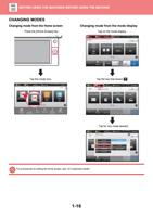 CHANGING MODES Changing mode from the Home screen Press (Page 19 / 934) Sharp MX Printer Manual