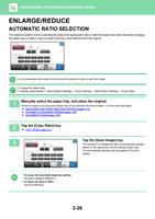 ENLARGEREDUCE AUTOMATIC RATIO SELECTION This section (Page 190 / 934) Sharp MX Printer Manual