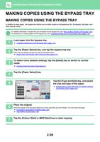 MAKING COPIES USING THE BYPASS TRAY MAKING COPIES USING (Page 203 / 934) Sharp MX Printer Manual