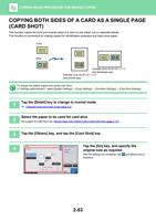 BOTH SIDES OF A CARD AS A SINGLE PAGE CARD SHOT This (Page 217 / 934) Sharp MX Printer Manual