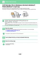 COPYING MULTIPLE ORIGINALS ON EACH BOOKLET PAGE BOOKLET (Page 227 / 934) Sharp MX Printer Manual