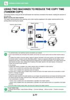 USING TWO MACHINES TO REDUCE THE COPY TIME TANDEM COPY (Page 241 / 934) Sharp MX Printer Manual