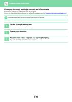 Changing the copy settings for each set of originals (Page 257 / 934) Sharp MX Printer Manual