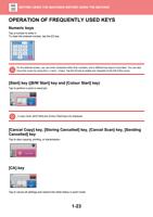 OF FREQUENTLY USED KEYS Numeric keys Tap a number to (Page 26 / 934) Sharp MX Printer Manual