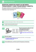 BETWEEN TRANSPARENCY FILMS TRANSPARENCY INSERTS When (Page 282 / 934) Sharp MX Printer Manual