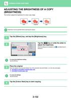 BRIGHTNESS OF A COPY BRIGHTNESS This function adjusts (Page 296 / 934) Sharp MX Printer Manual