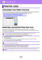 JOBS PRINTER JOBS CHECKING THE PRINT STATUS When you (Page 393 / 934) Sharp MX Printer Manual