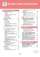 BEFORE USING THE MACHINE BEFORE USING THE MACHINE PART (Page 4 / 934) Sharp MX Printer Manual