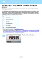 RETRIEVING A DESTINATION FROM AN ADDRESS BOOK A destination (Page 416 / 934) Sharp MX Printer Manual