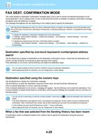 FAX DEST CONFIRMATION MODE This mode displays a destination (Page 431 / 934) Sharp MX Printer Manual