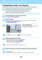 TRANSMISSION USING THE SPEAKER When the speaker is (Page 439 / 934) Sharp MX Printer Manual